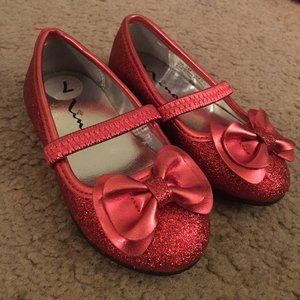 Girls Sparkling Red Flats